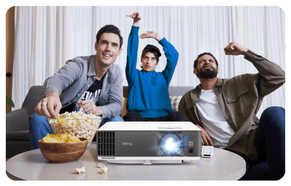 BenQ 4K projectors with Sports Mode that enhances video quality with realistic skin tones, naturally balanced blues and greens for playing fields, and warm wood grain textures for indoor sports action. Sports Mode also boosts the intensity of the game by accentuating the announcer’s commentary and the roar of the crowd. Meanwhile, Motion Enhancer eliminates jittery playback and blurry shadows by inserting 36 interpolated frames between sequences for seamless, crisp 60 frames-per-second videos.
