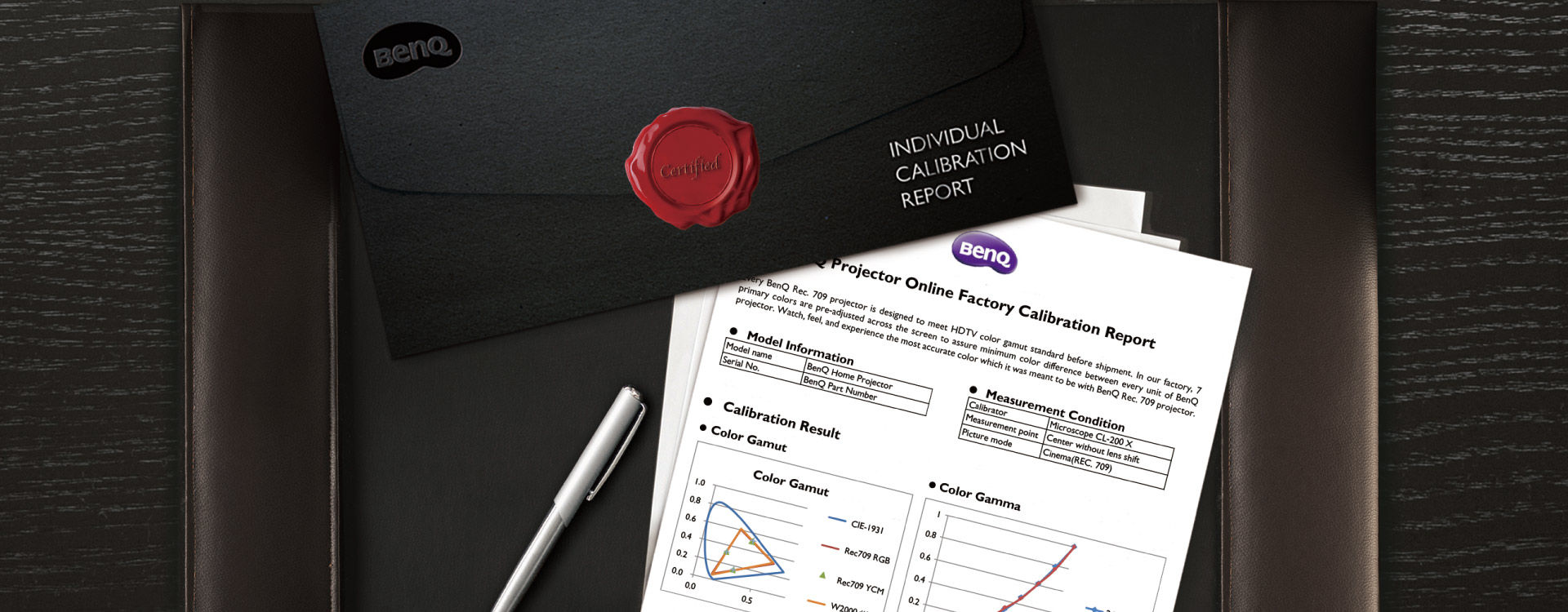 This is a BenQ projector online factory calibration report.