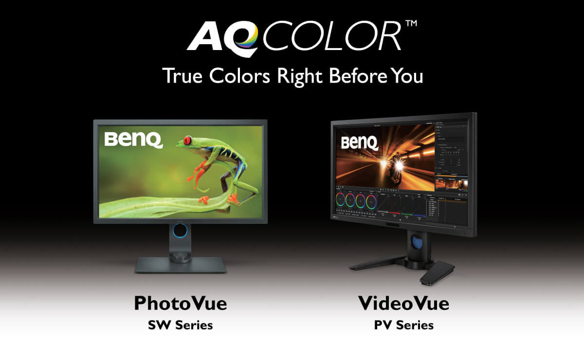 Rendu des couleurs garanti grâce à l’étalonnage en usine avec la technologie AQCOLOR des moniteurs PD, SW et PV de BenQ
