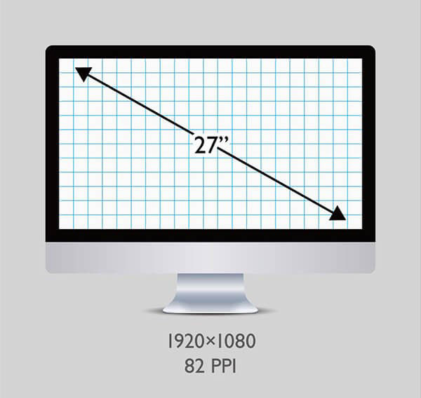 This is a monitor whose display size is 27inch.