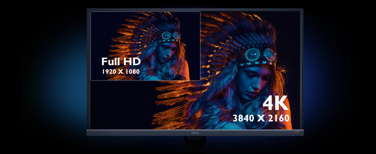 There are two displays with different resolution, one is full HD and the other is 4K.