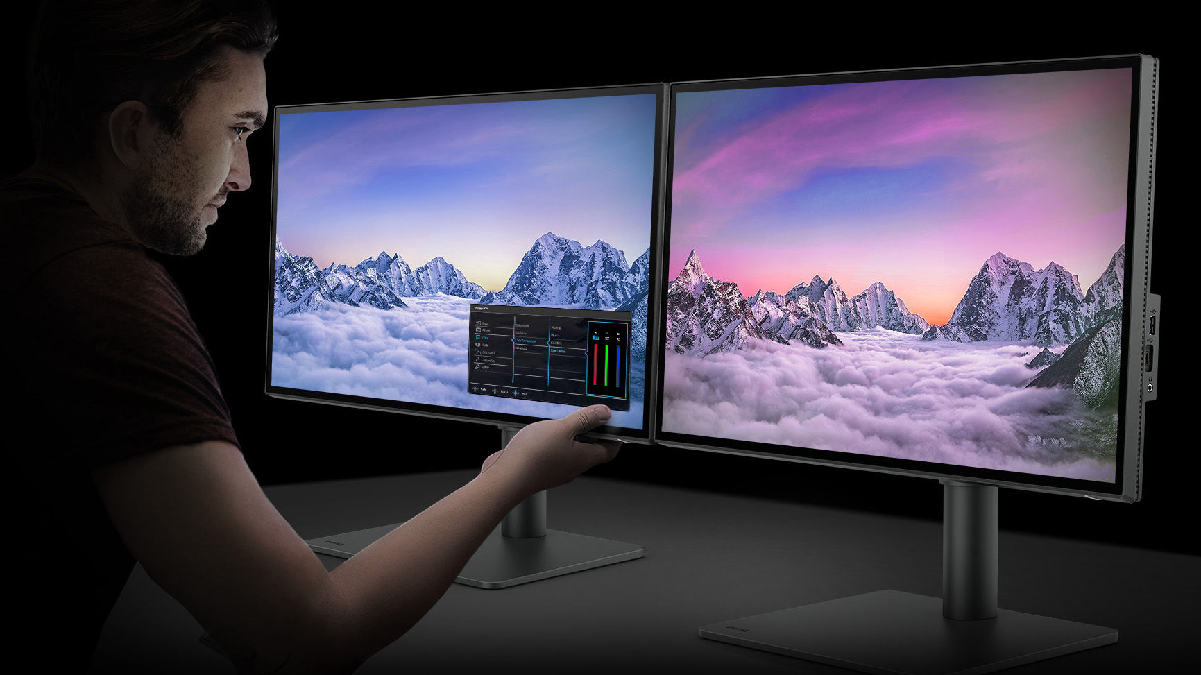 Use BenQ Display ColorTalk software to duplicate colors from your main monitor and apply them to a second monitor in a few simple steps. 