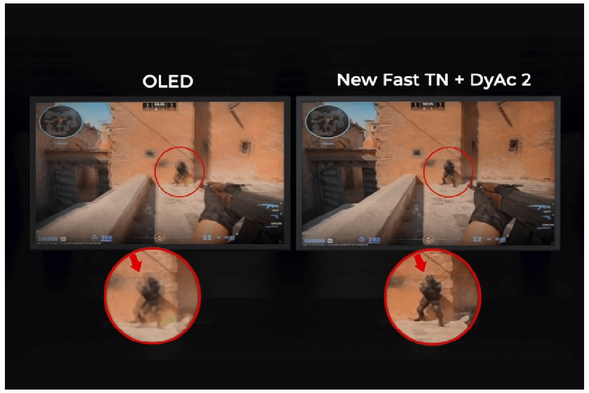 EPL CS2 monitor, XL2586X+, with motion clarity technology DyAc2