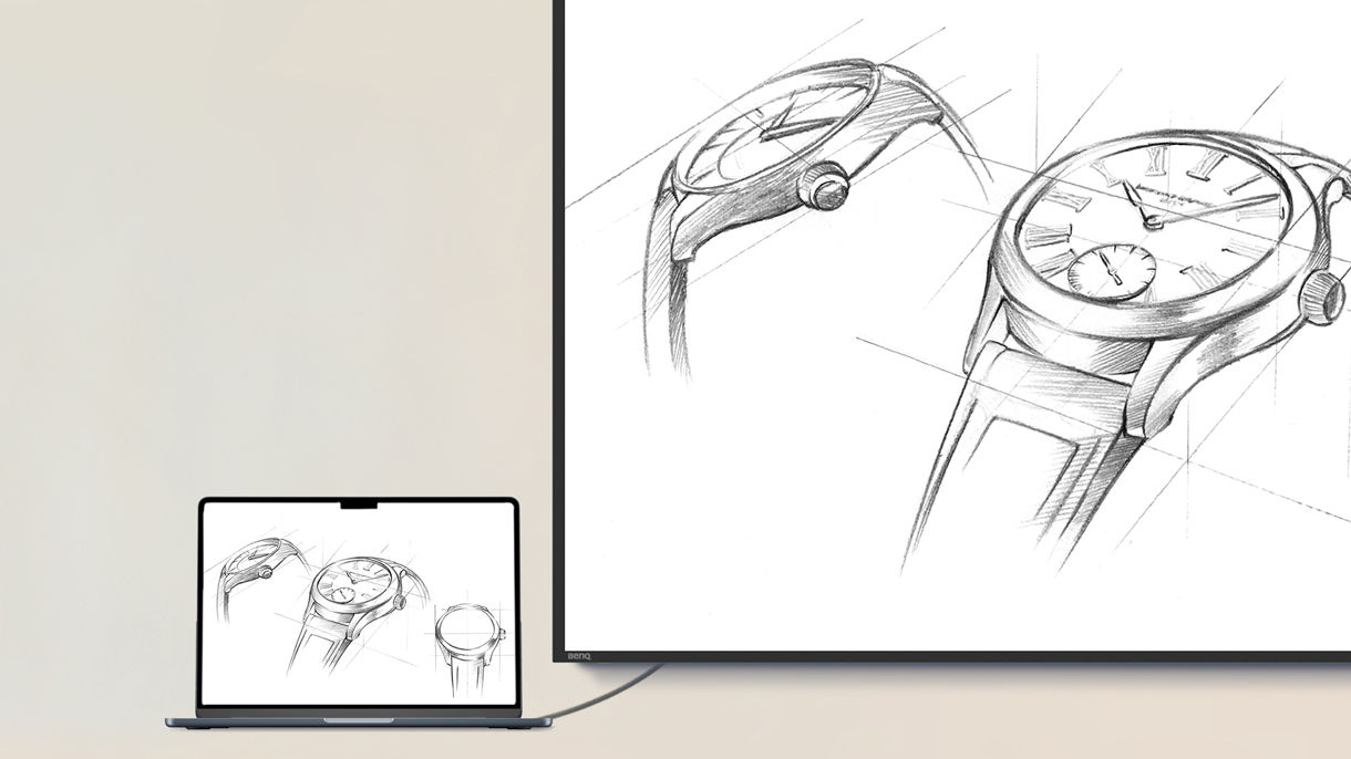 Sketch mode mimics the look of paper by converting images to grayscale, adding a subtle warmth, and reducing display brightness. This enhances visual comfort and saves energy, and is suited for courses in art, industrial design, fashion, and beyond.